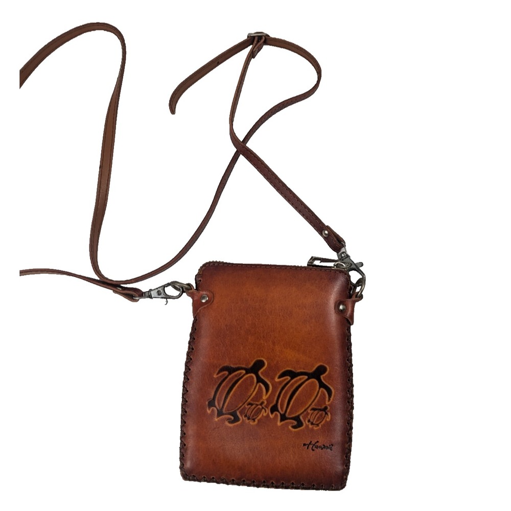 Brown Tooled Leather Purse‎ Hawaii